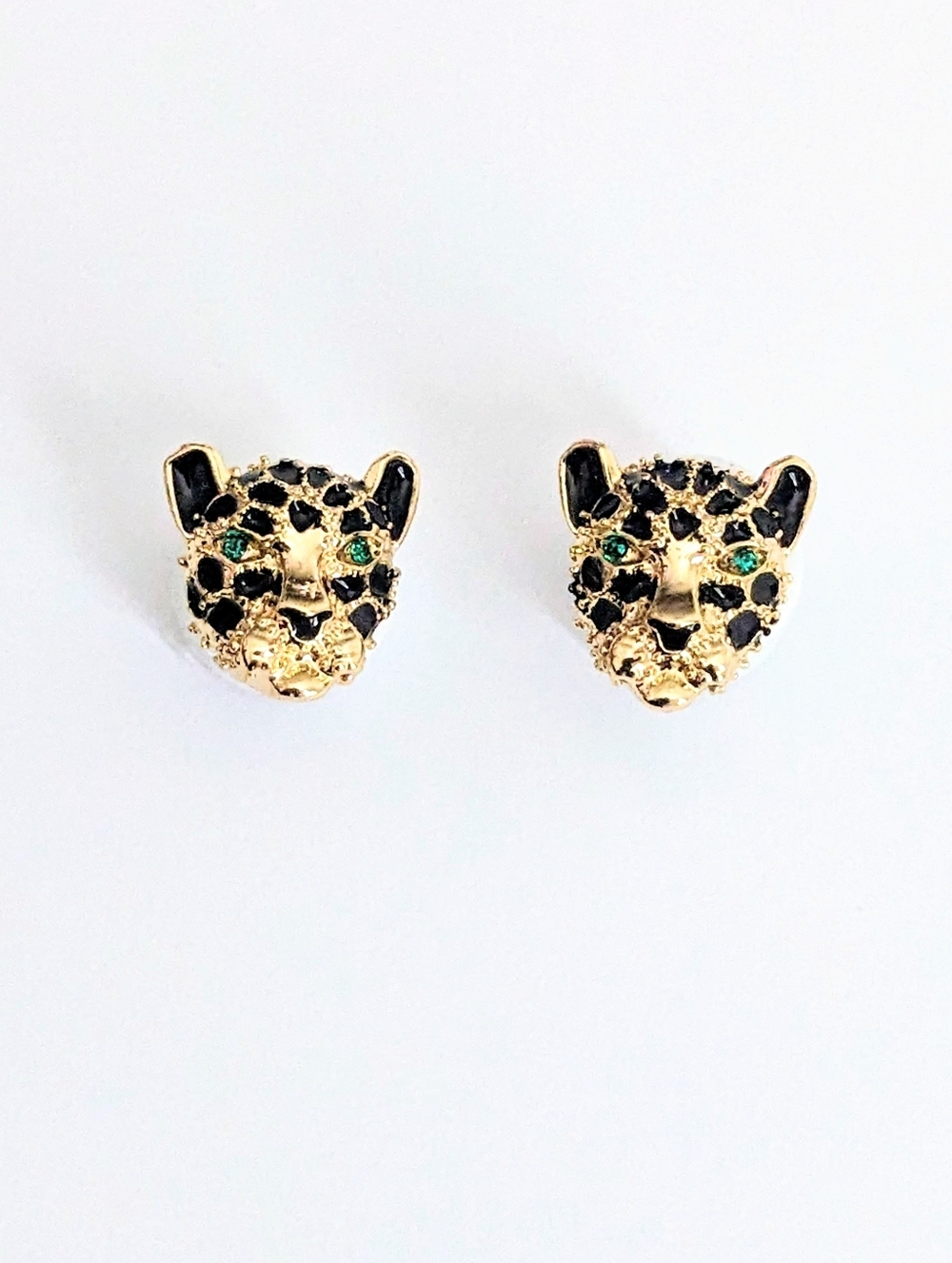 Gold Leopard Head Stud Earrings